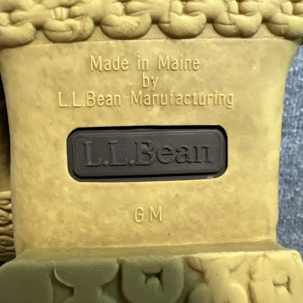 L.L. Bean Men's Shearling-Lined Lounger Boots Brown Leather Size 8 M (G M Sole)